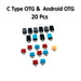 0261 OTG Type C & USB to Micro USB Adapter for Android Mobile Smart Phones & Tablets With Zip Pouch (Pack of 20) DeoDap