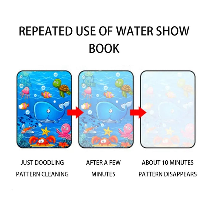 Ooly Water Amaze -Includes 12 Reveal Boards & Brush, Reusable Water Reveal  Pads for Kids, Water Coloring Books for Toddlers, Paint with Water Books