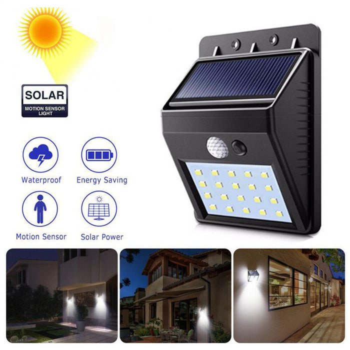6608 White Solar Wireless Security Motion Sensor LED Night Light for Home Outdoor/Garden Wall. DeoDap