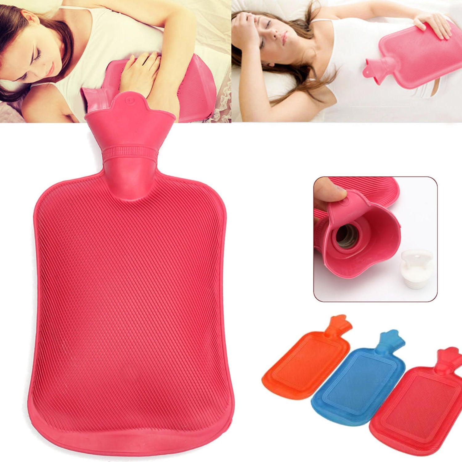 Small rubber hot water pad for pain relief.