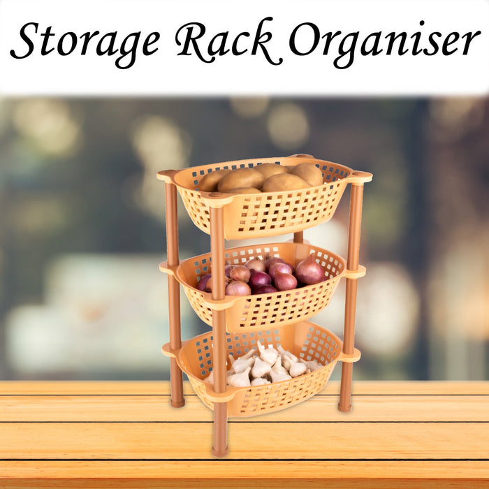 4646 Multipurpose Plastic Storage Rack Organiser - 3 pcs DeoDap