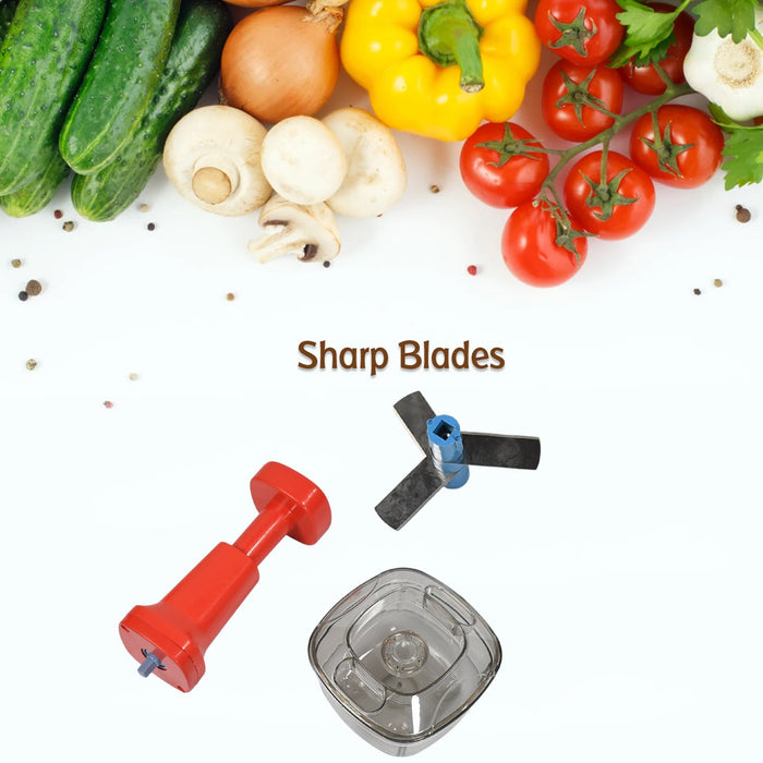 5351 Manual Food Push Chopper And Hand Push Vegetable Chopper, Cutting Chopper For Kitchen With 3 Stainless Steel Blade ( B Grade Chopper ) DeoDap