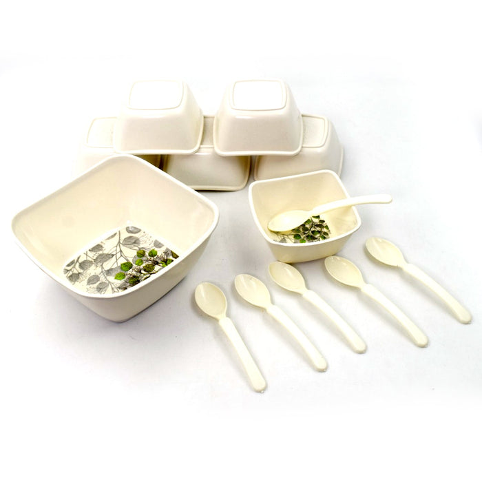 2735 13 Pc Pudding Set used as a cutlery set for serving food purposes and sweet dishes and all in all kinds of household and official places etc. DeoDap