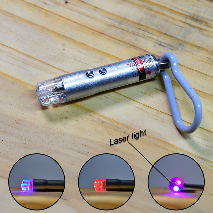 6427 3 in1 Laser Light, LED Flashlight + Torch Keychain + Laser Pointer DeoDap