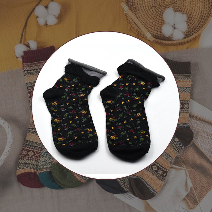 7344 Women's Crew Socks With fresh little flowers Printed ,high quality socks (Pack Of 20Pair) DeoDap