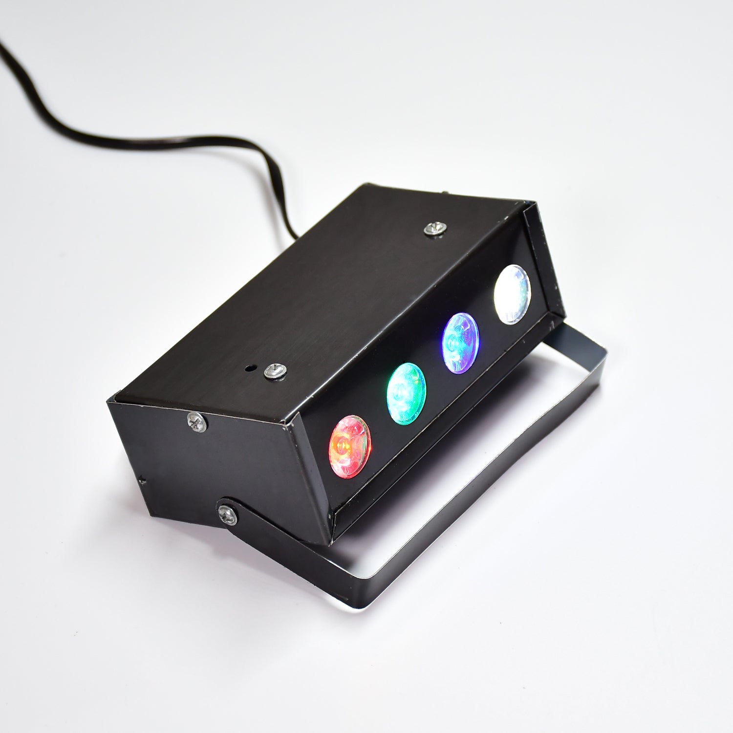 Mini laser projector for stage lighting, features 4 RGBW LEDs