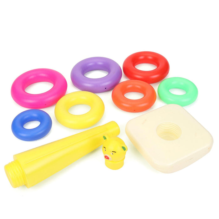 8016 Plastic Baby Kids Teddy Stacking Ring Jumbo Stack Up Educational Toy 7pc DeoDap