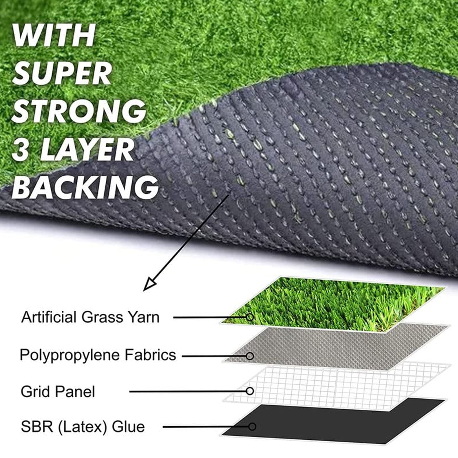 Soft and durable plastic grass carpet, 58x38cm size