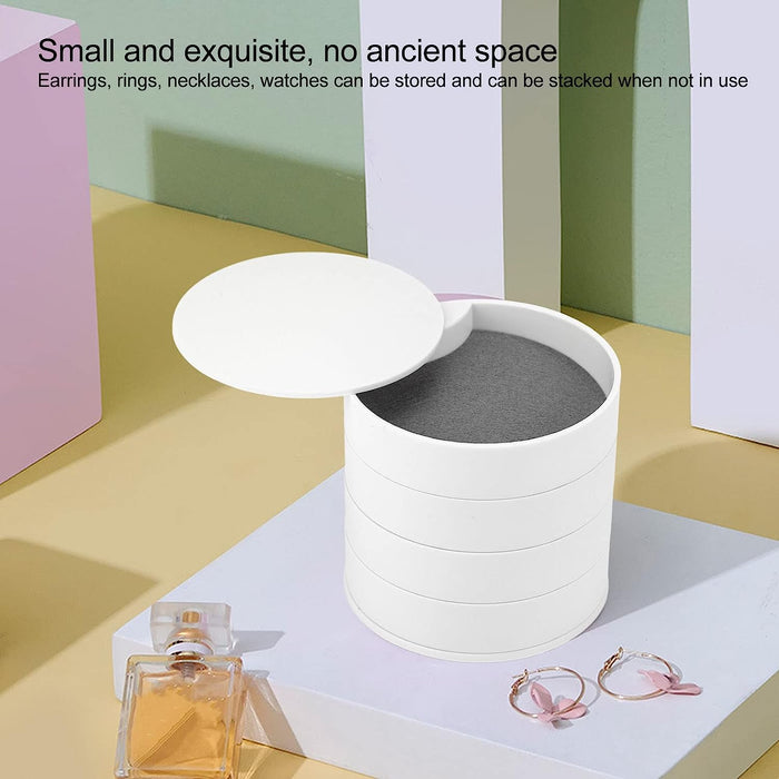 Shop 4 Layers Rotating Jewelry Box with Mirror | DeoDap