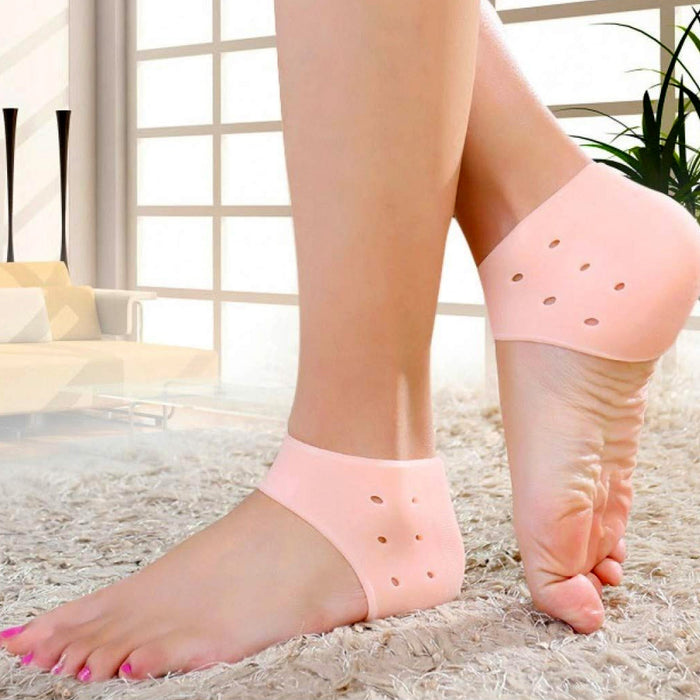 1277 Anti Crack Silicon Gel Heel Moisturizing Socks for Foot Care Men Women (Loose Pack) DeoDap