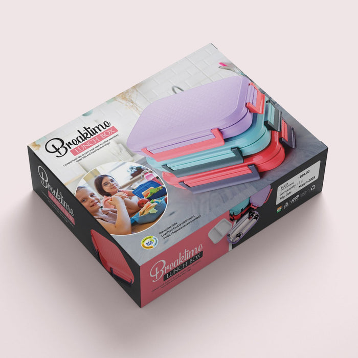 Break Time Lunch Box Steel Plate Multi Compartment Lunch Box Carry To ...