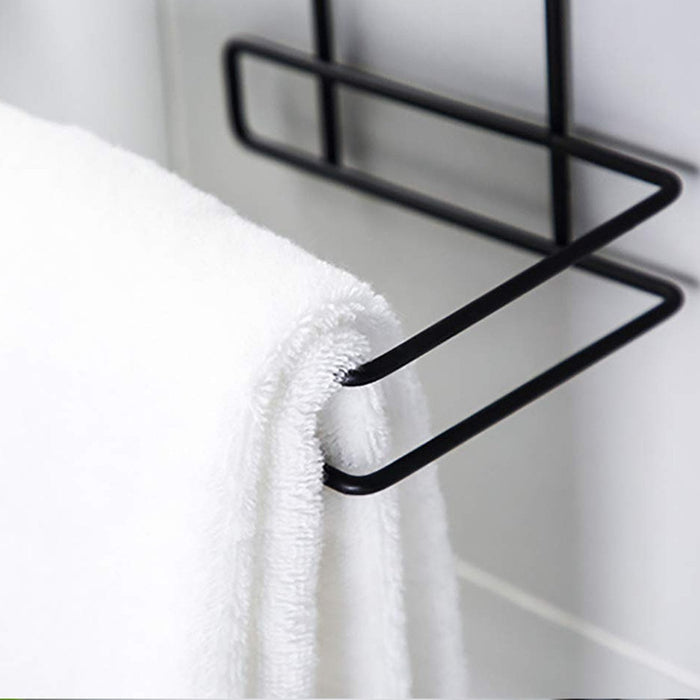 1760 Iron Black Coated Self Adhesive Wall Mounted Tissue/Toilet Paper Holder DeoDap