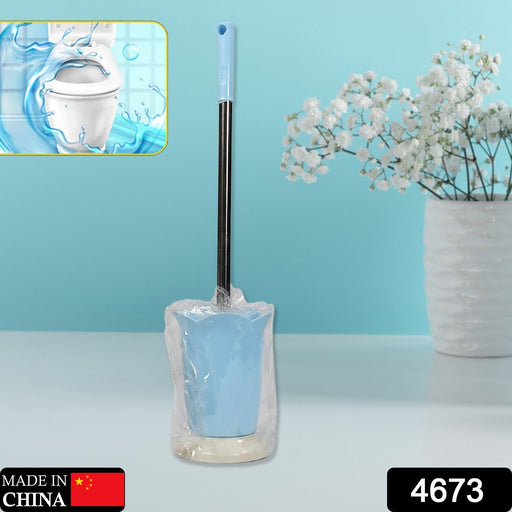 4673 Premium Toilet Plastic Brush with Holder Stand Western and Indian Toilet Bathroom Cleaning DeoDap