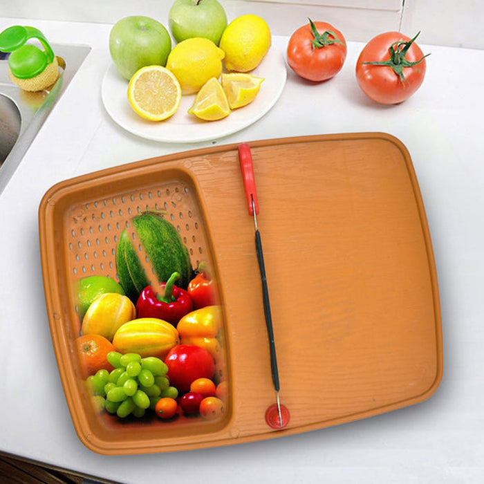 2687 Cut N Wash Box and tray used in all kinds of household kitchen purposes for cutting and washing within of fruits and vegetables. DeoDap