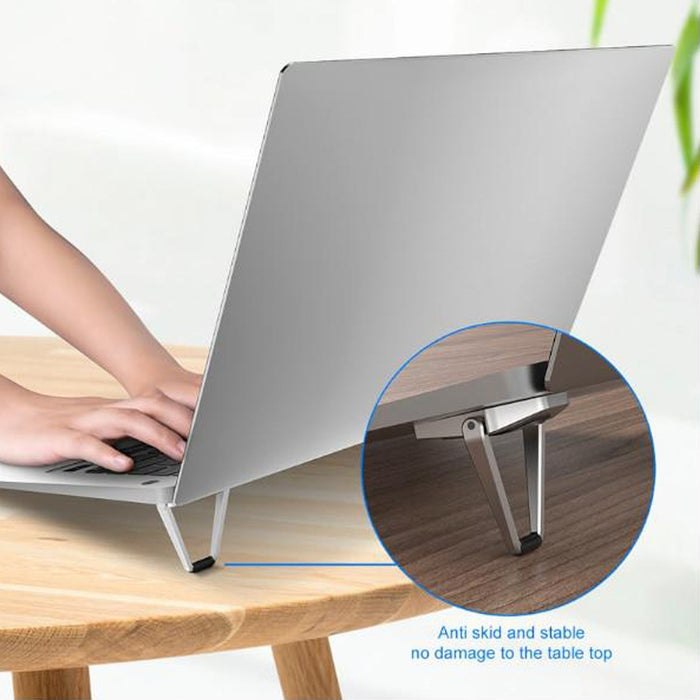 Mini Premium Metal Folding Portable Stand Compatible with Every Laptop, Keyboard and Tablet