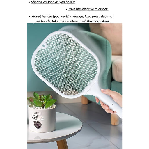 1747 Mosquito Killer Racket | Rechargeable Automatic Electric Fly Swatter | Mosquito Zapper Racket with UV Light Lamp | Mosquito Swatter with USB Charging Base | Electric Insect Killer Racket Machine Bat DeoDap