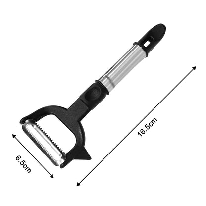 Peeler with handle and dual blades