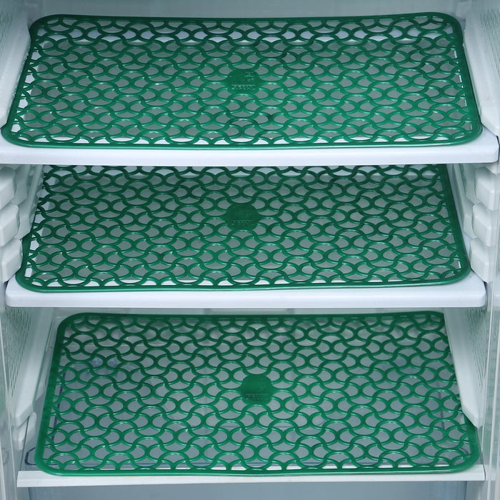 Refrigerator Mats Of Multicolour PVC Plastic Of 4 Pcs Set Are Rectangular  Shaped