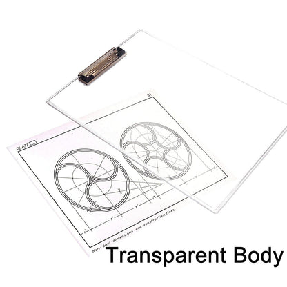 Exam pad with measuring side, transparent and flexible