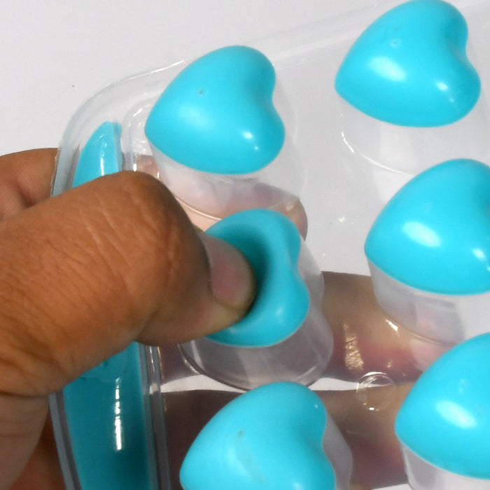 5352 Easy Push Premium POP-UP ice Tray, With Flexible Silicon Bottom and  Lid, Heart Shape