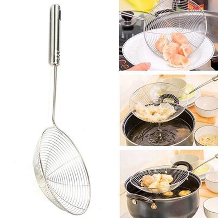 2728 Small Oil Strainer To Get Perfect Fried Food Stuffs Easily Without Any Problem And Damage. DeoDap
