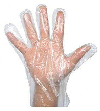 0670 Plastic Transparent Disposable Clear Gloves (White) (100Pc) DeoDap