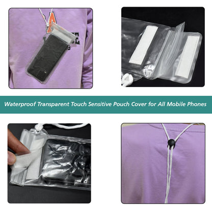 Universal waterproof pouch for mobile phones.