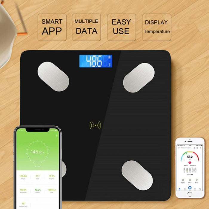 Bluetooth Smart Body Fat Scale with iOS and Android App, Including Weight,  BMI, Body Fat, Muscle Mass, Water Weight, and Bone Mass, etc.