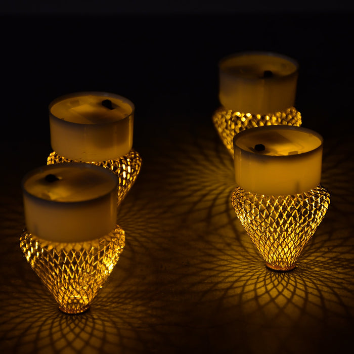 6551 12Pcs Flameless and Smokeless Decorative Candles Acrylic Led Tea Light Candle for Gifting, House, Light for Balcony, Room, Birthday, christmas, Festival, Events Decor Candles (12 Pieces) DeoDap