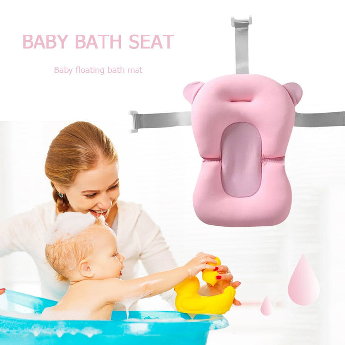 Newborn Bath Bed, Adjustable Baby Shower Mat Non-Slip Soft Padded Infant  Bathtub Support Foldable Baby Bath Seat Back Pillow Infant Bather Floating