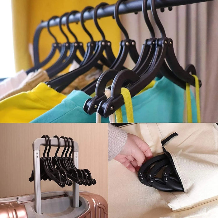Travel Hangers, Portable Folding Clothes Hangers for Scarves Suits Trousers Pants Shirts Socks Underwear Travel Home Foldable Clothes Drying Rack
