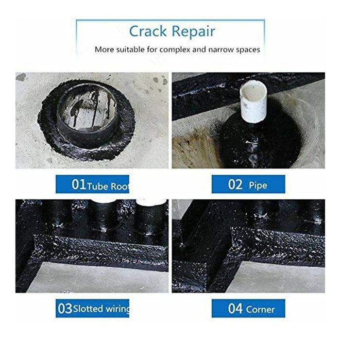 1332 Waterproof Leak Filler Spray Rubber Flexx Repair & Sealant - Point to Seal Cracks Holes Leaks Corrosion More for Indoor Or Outdoor Use Black Paint (450 Ml) DeoDap