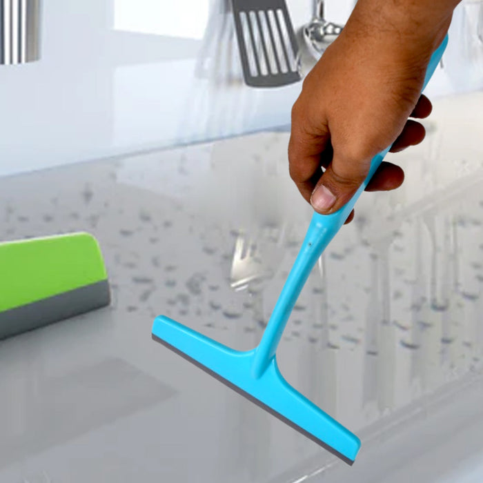 Blue 2pcs Small Bathroom Shower Mirror Squeegee, Kitchen Counter Squeegee,  Wiper Scraper Cleaning Tool For Cleaning Sink