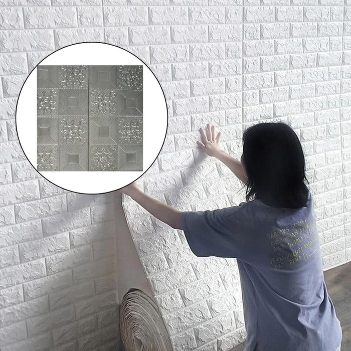 3D Brick Wall Stickers-PE Foam Self-Adhesive-3D Wall Panels Peel and S
