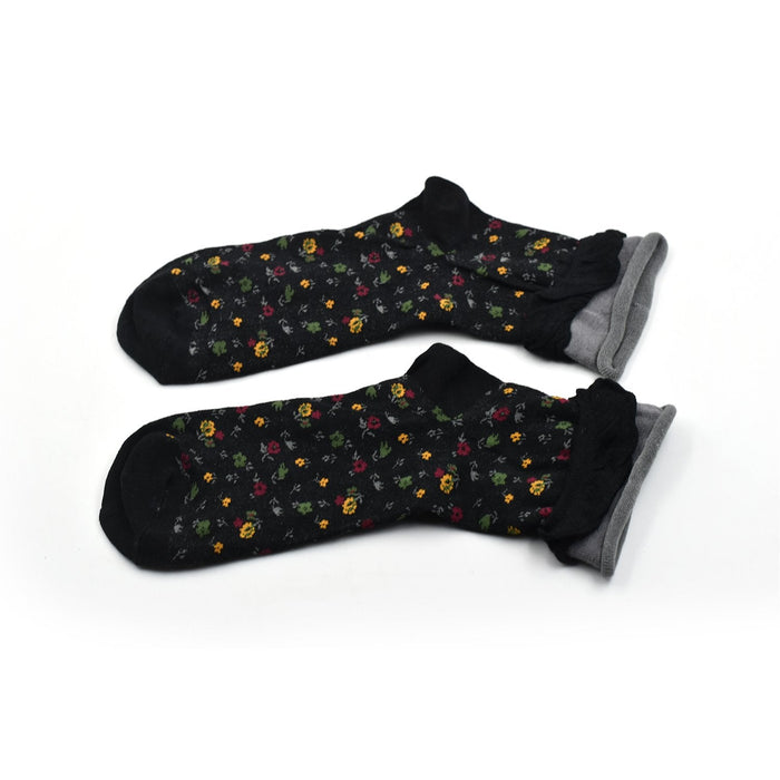 7344 Women's Crew Socks With fresh little flowers Printed ,high quality socks (Pack Of 20Pair) DeoDap