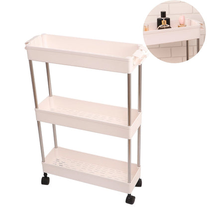 Rolling kitchen trolley with multiple layers.