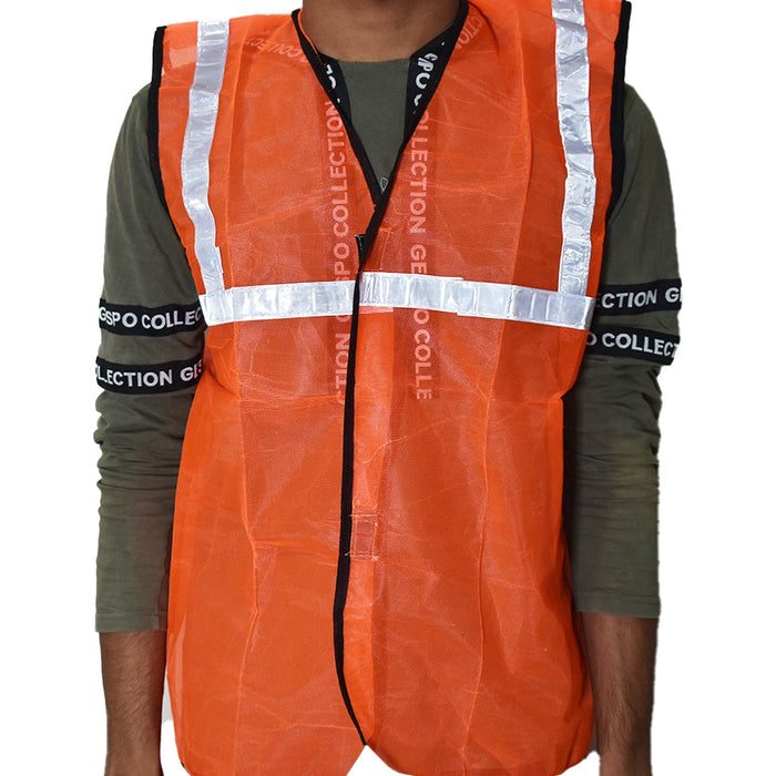 Reflective Safety Jacket, Orange, Mesh Type, Set of 5 | eBay