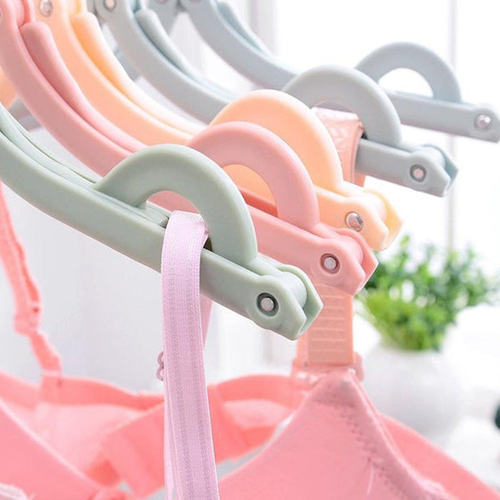 10 Pcs Portable Folding Clothes Hanger Creative Travel Easy to Carry Clothes Hanger for Adults and Children