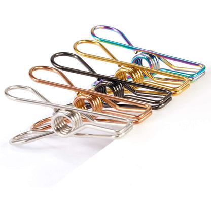 Heavy-duty stainless steel clips for hanging various items