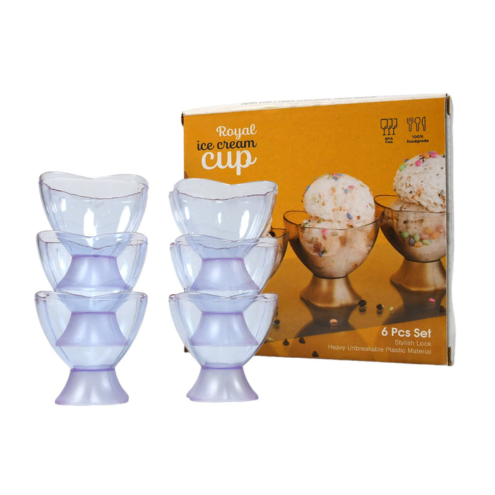 5343 NEW MODERN STYLE DESSERT & ICE CREAM BOWL PLASTIC 6PCS FOR HOME , OFFICE & PARTY USE DeoDap