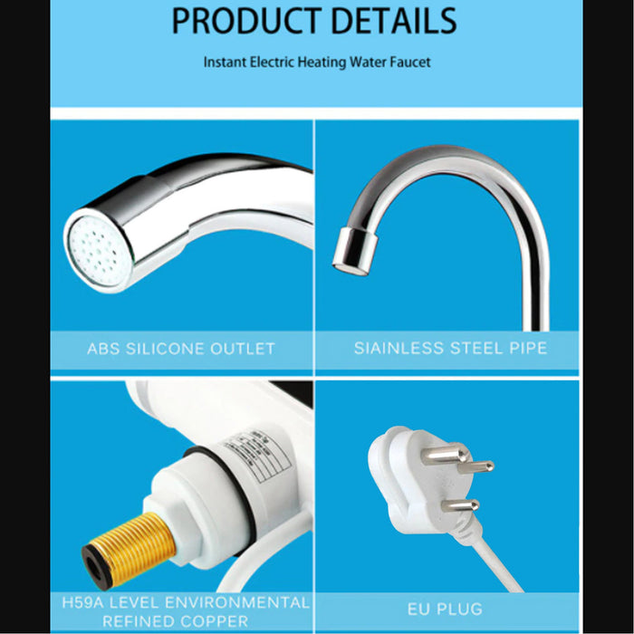 1684A Stainless Steel LED Digital Display Instant Heating Electric Water Heater Faucet Tap, Geyser DeoDap