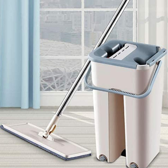 4972 Scratch Cleaning MOP with 2 in 1 SELF Clean WASH Dry Hands Free Flat Mop DeoDap