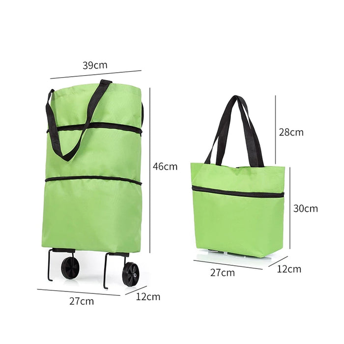 1652 Folding Cart Bags Trolley Shopping Bag For Travel Luggage DeoDap