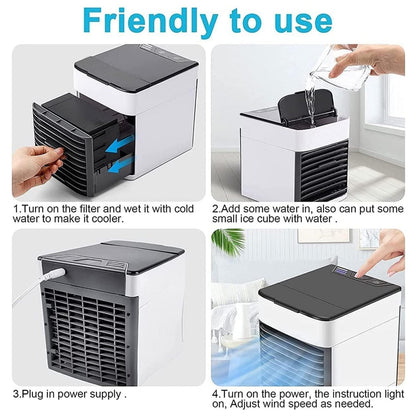 Personal air cooler with LED light