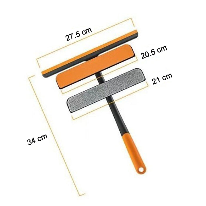 6087L Plastic 3 in 1 Rotatable Double Side Design Cleaning Brush Glass Wiper for Glass window, Car Window, Mirror, Floor (Multicolor) DeoDap