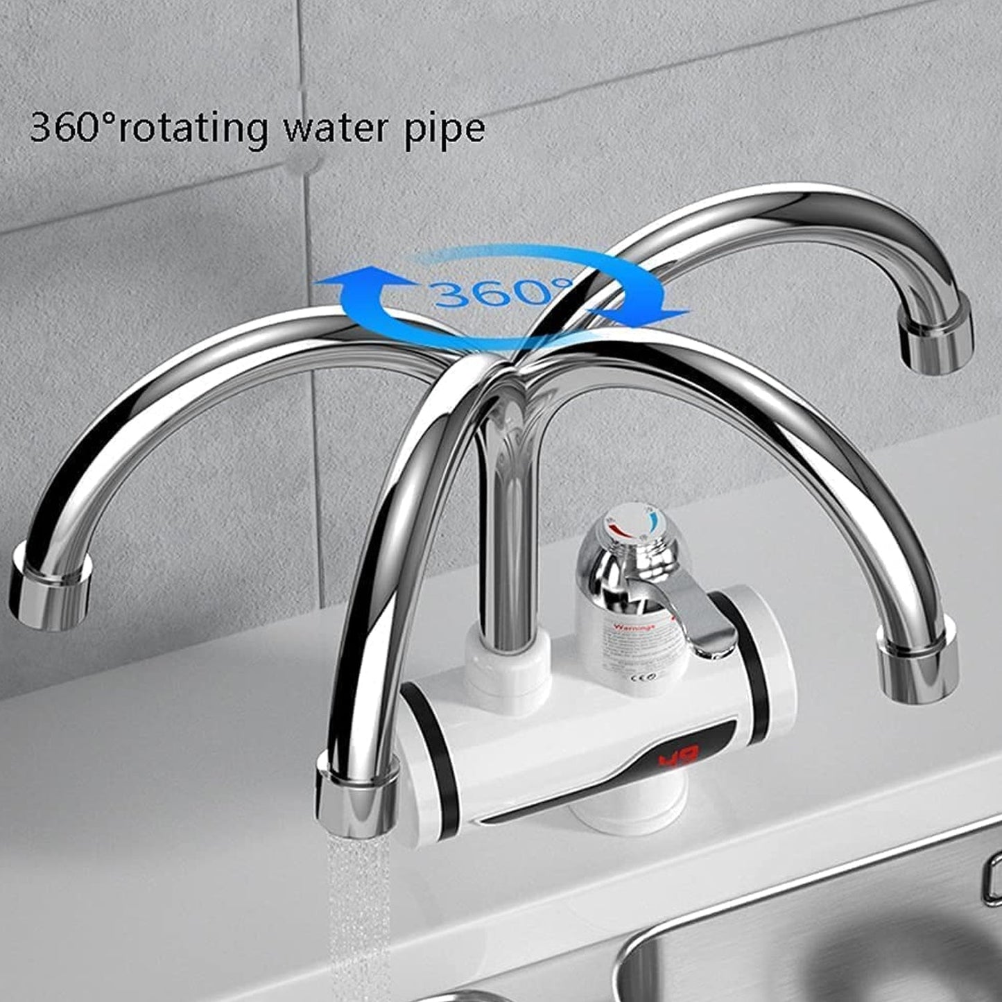 LED digital display for easy temperature control on faucet.