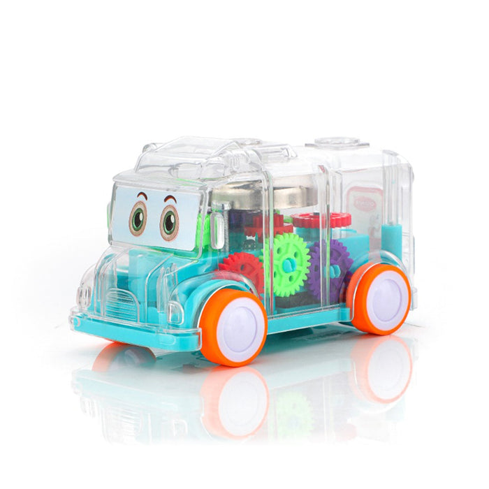 1996 Transparent Musical Mini School Bus Toy for Kids DeoDap