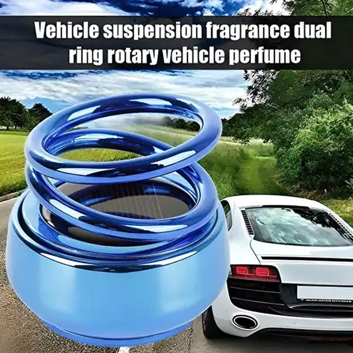 Car Air Freshener Car Aromatherapy Solar Auto Rotation Double Ring