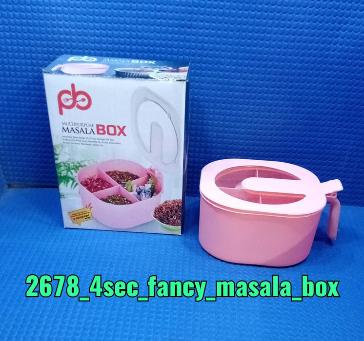 2678 4 Section Fancy Masala Box and fancy masala container used for storing various types of masalas including in kitchen purposes. DeoDap