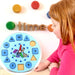 1949 AT49 Wooden Clock Toy and game for kids and babies for playing and enjoying purposes. DeoDap